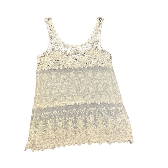 Anna-Kaci Tops - Anna Kaci lace tank off white one size